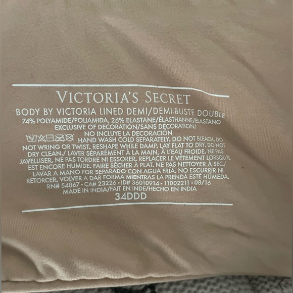 Victoria Secret Lined Demi/ Demi-Busted Double Nude SZ 34DDD - Picture 11 of 11